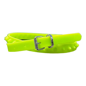 Christian Louboutin Loubi Spike Belt in Neon Yellow - Designer Clothing Shop