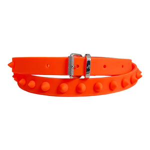 Christian Louboutin Spike Belt in Orange - Designer Clothing Shop