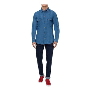 Gucci G Interlocking Button Denim Shirt GUCCI