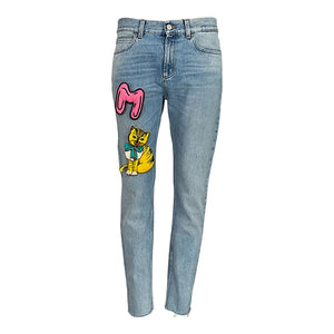 Gucci Raw Cut Jeans with Crystal Brooch GUCCI