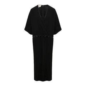 Gucci Satin-Trimmed Wrap Dress - Designer Clothing Shop