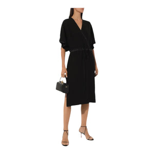 Gucci Satin-Trimmed Wrap Dress - Designer Clothing Shop