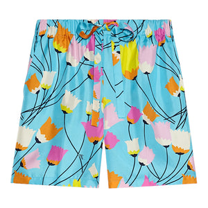 Gucci Tulip Print Silk Shorts - Designer Clothing Shop