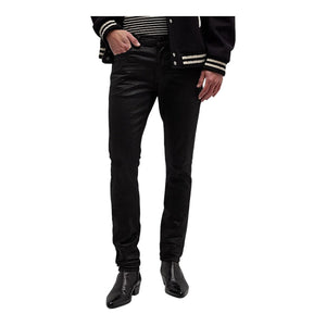 Saint Laurent Black Coated Skinny Jeans Saint Laurent