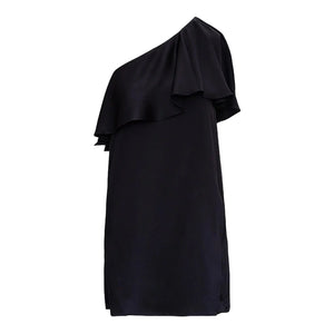 Saint Laurent One-Shoulder Ruffle Mini Dress Saint Laurent