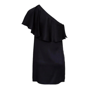 Saint Laurent One-Shoulder Ruffle Mini Dress Saint Laurent