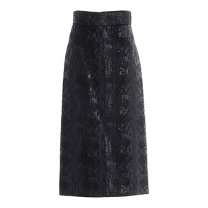 Saint Laurent Snake Skin Effect Skirt - Designer Clothing Shop