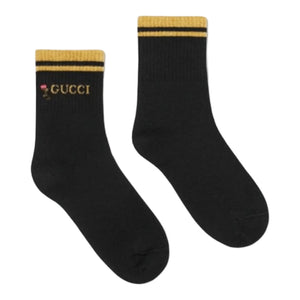 GUCCI Embroidery Logo Pong Socks - Designer Clothing Shop