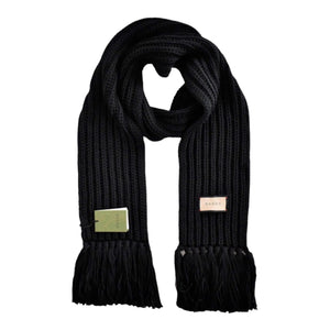GUCCI Logo Patch Knitted Wool Scarf